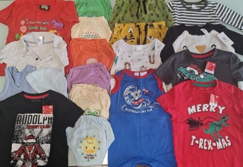 BULK BABY BOYS CLOTHING - Size 0 - 19 Items - NEW & USED - Dymples - B036 - Picture 1 of 15
