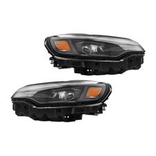 Left&Right Side LED For 2019 2020-2022 Jeep Cherokee Black Headlights W/Ballast