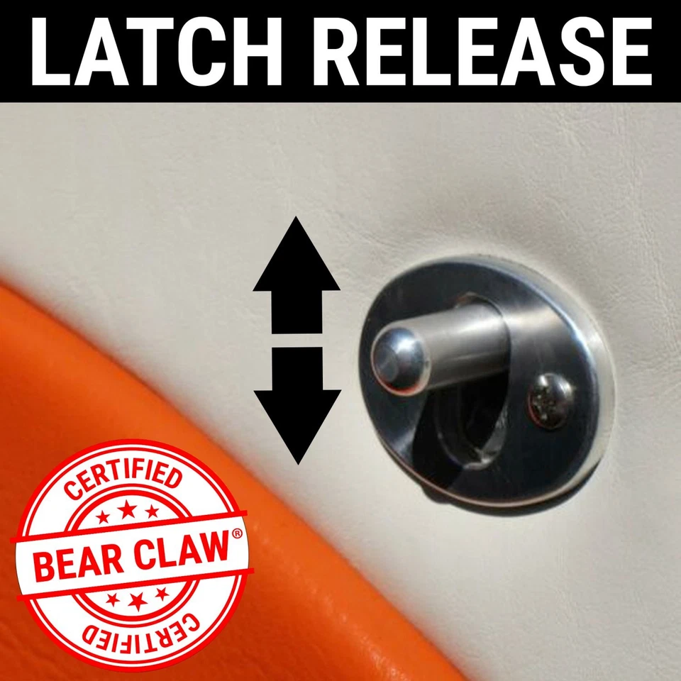Billet Aluminum Bear Claw Door Latch Interior Release Knob Oval Trim Plate Set - Image 3 of 4