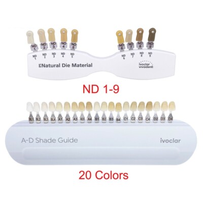 Ivoclar Vivadent Dental Shade Guide A-D 20 IPS Natural Die ND1-9 Bleach Teeth