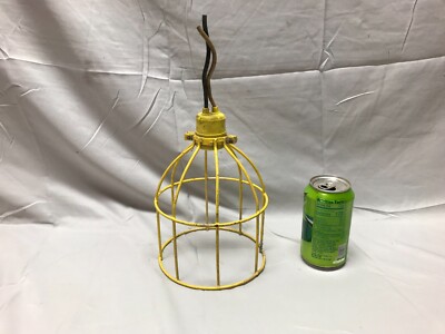 小物 vatie Single Yellow One Industrial Wire Work Light Shop Fixture Old VTG