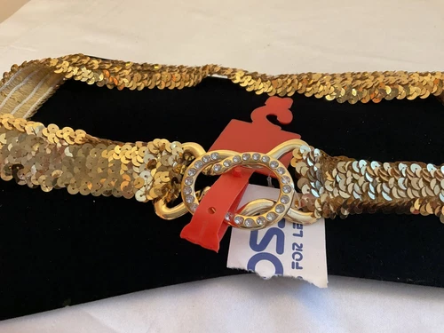 Gold Sequins Evening Belt Very Stretchy 38’’-54’’