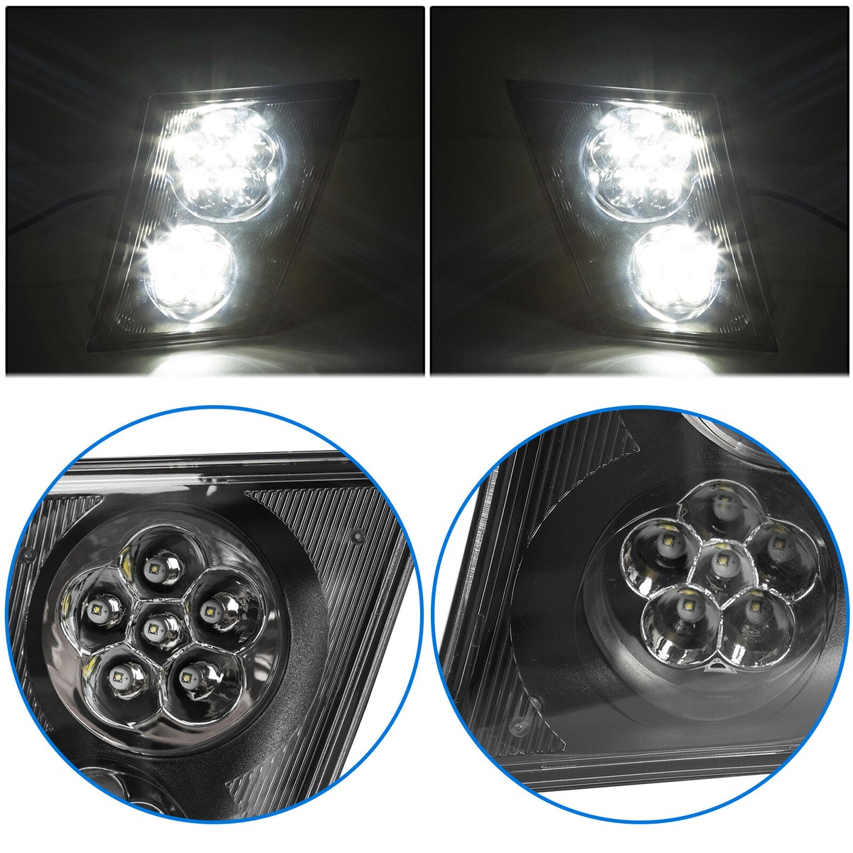 Pair Of LED Fog Lights With DRL For Volvo VNL/VN Trucks (2003-2017) - DOT/SAE Approved