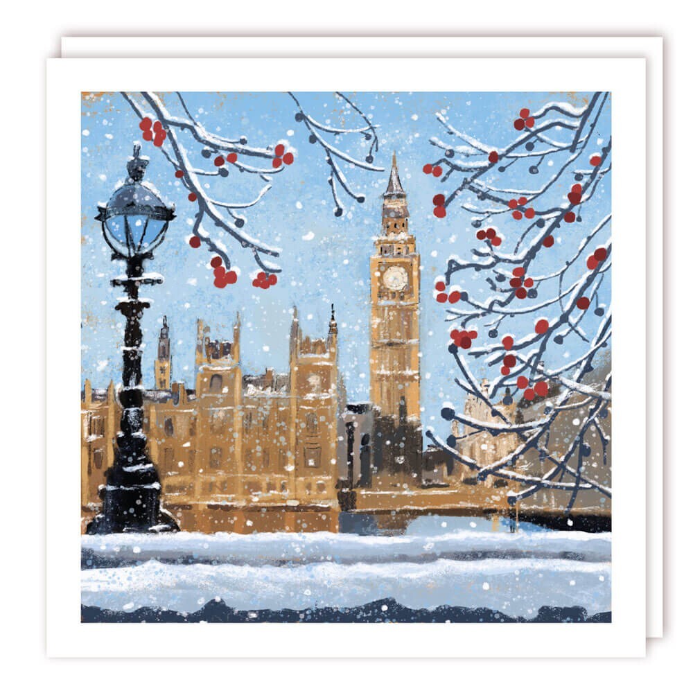 Charity Christmas Cards 5 Pack Parliament Big Ben London - Rainbow Trust Xmas