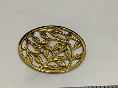 Vintage METALSMITHS Sterling Silver & gold overlay leaf Vines pendant
