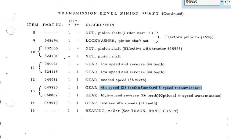 Allis Chalmers HD6 HD-6 Cuarta marcha 28 dientes 4ta velocidad 28 dientes Estándar 5 velocidades Foto 4 de 4