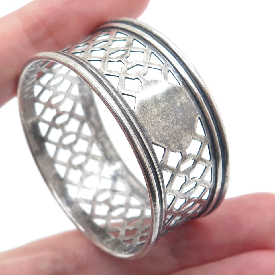 Soporte de anillo servilleta antiguo Art Deco de plata esterlina 925 WALLACE #73 Foto 2 de 4