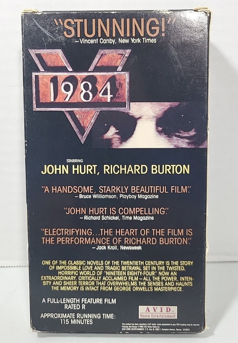 George Orwell's 1984 VHS Feat: John Hurt Richard Burton Rare