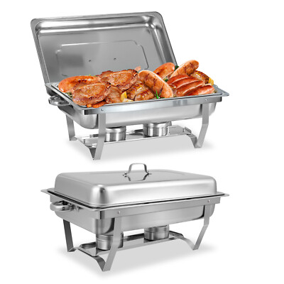 2Pack 8qt Chafing Dish Buffet Set, Full Size Stainless Steel Food Warmer