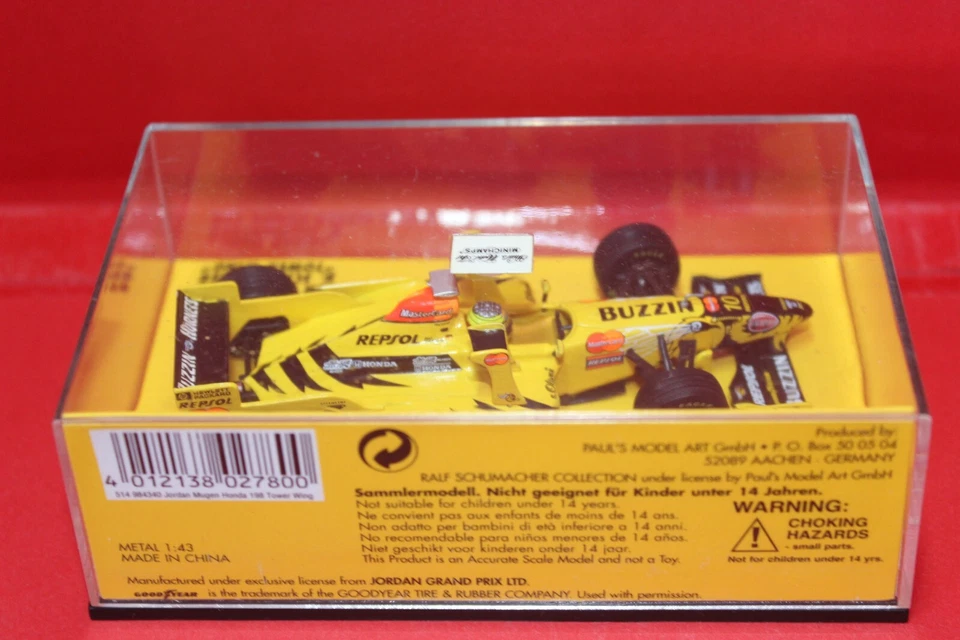 1/43 Jordan Mügen Honda 198 (1998) - #10 R. Schumacher - MINICHAMPS - Immagine 3 di 3
