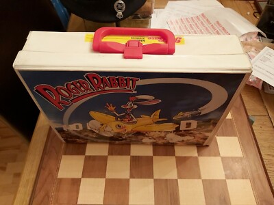 Vintage 80er Disney Roger Rabbit Aufbewahrungsbox Koffer ideal für A4 Papier 32x25x8cm