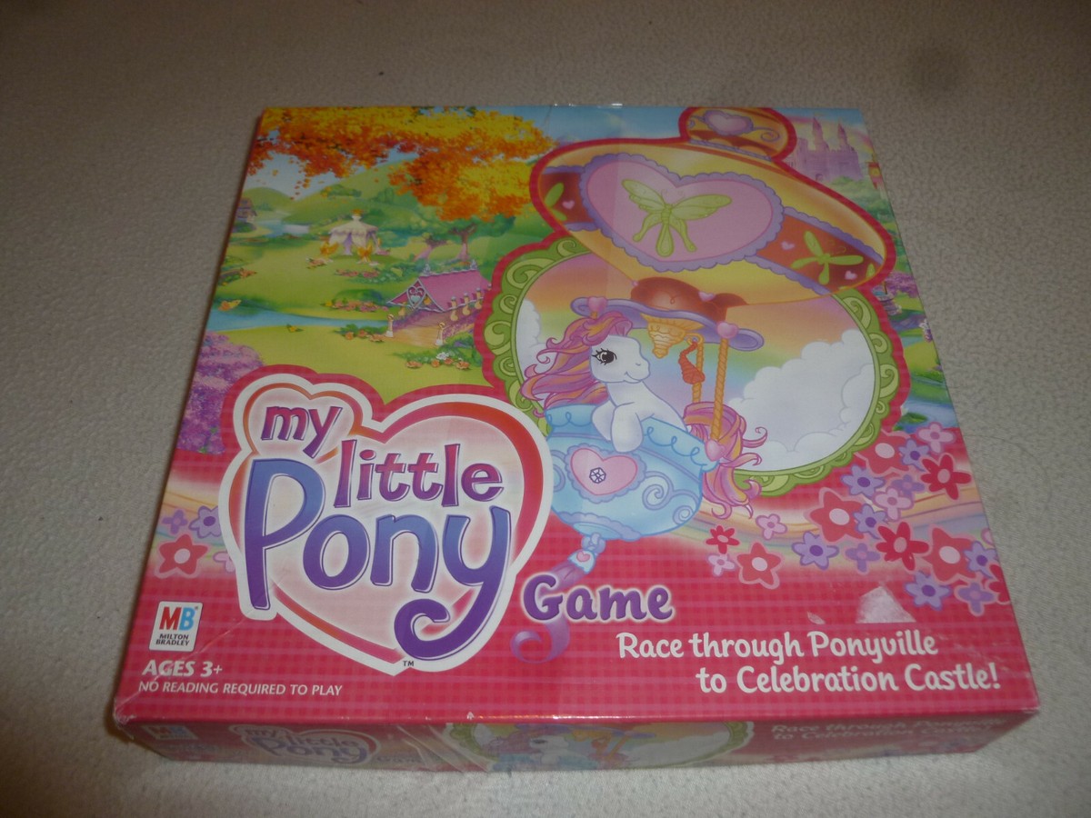 BOXED MY LITTLE PONY GAME RACE THROUGH PONYVILLE MILTON BRADLEY 2003 HASBRO  MLP