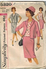 5320 Simplicity SEWING Pattern Misses Suit Overblouse Half Sizes Career 14.5 OOP