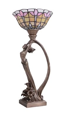 PALAZZO INT Lampada da tavolo lampada stile liberty con paralume figura di donna Tiffany