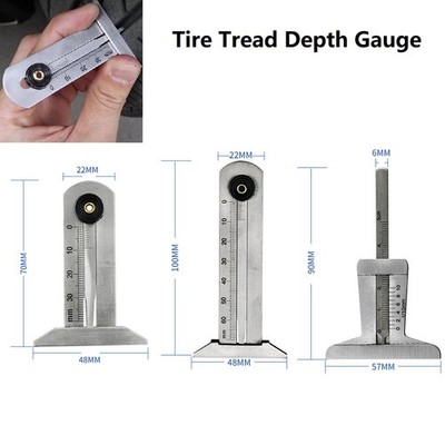 Stainless-Steel Car Tyre Tire Tread Depth Gauge Meter Ruler Caliper Measure-Tool