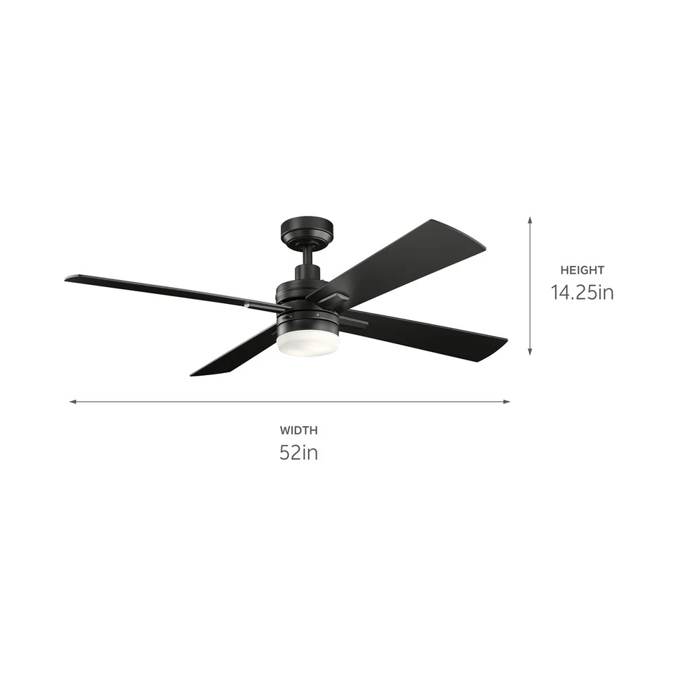Kichler Lighting 330140SBK Lija 52 inch Satin Black Ceiling Fan - Image 2 of 4