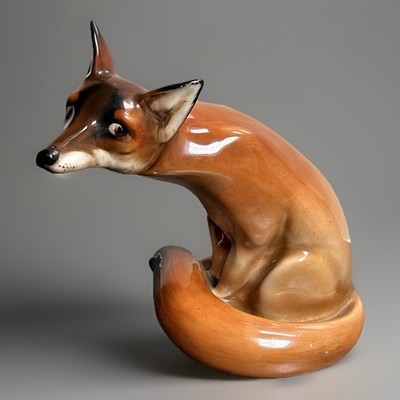 Seltene ROYAL DOULTON Noke große sitzende Fuchs Figur HN130 ca. 20 cm ANZEIGE LESEN