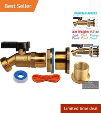 Lead-Free Heavy-Duty Brass Spigot w/ 3/4" Quarter Turn Valve - Easy Installation