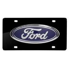 Ford Trucks Size 3d Logo Black Stainless Steel License Plate Made In Usa