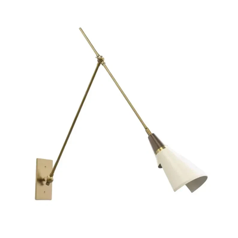 Mid-Century Modern Stilnovo Style Adjustable Brass Wall Sconce – Handmade Indust - Image 3 of 4