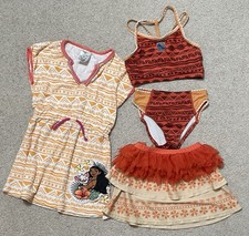 Disney Store Moana Disfraz Niña Traje de Baño 4 Piezas Traje de Baño De Lujo Talla 5/6