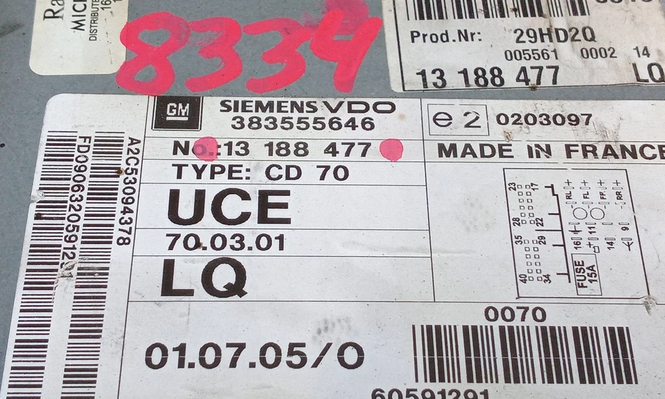 13188477 sistema audio radio cd para OPEL VECTRA C CARAVAN 2005 525357 - Imagen 3 de 4