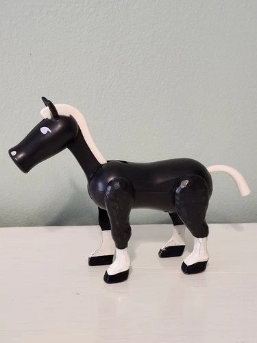 Vintage Little People Black And White Horse Hong Kong #934