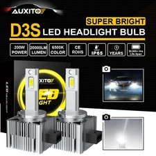 AUXITO D3R/D3S/D3C 20000LM 200W LED Headlights 6000K HID Xenon Replace Bulbs 2PC