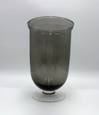 Large 10  Bubble Glass Hurricane Candle Holder Smoke Gray Glass Vase
