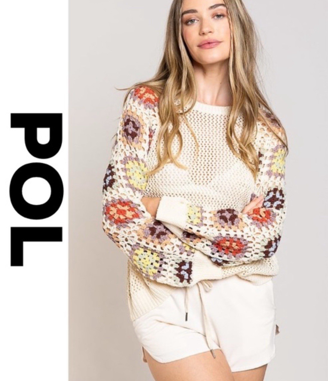 POL Sm Grandmacore Patchwork Thick Raglan Sleeve … - image 1