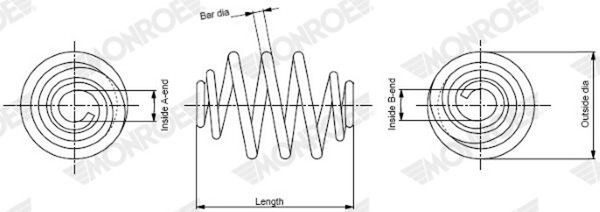 1X Fahrwerksfeder Monroe Springs SP3609 FüR YS3F E79 Saab D79 D75 Biopower Tid-image