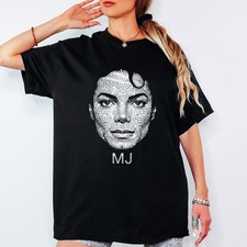 Michael King of Pop Inspired Music T-Shirt, Jackson Faux Rhinestone Tee