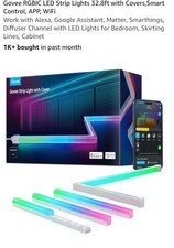 Govee RGBIC LED Strip Lights 32.8ft with Covers,Smart Control, APP, WiFi