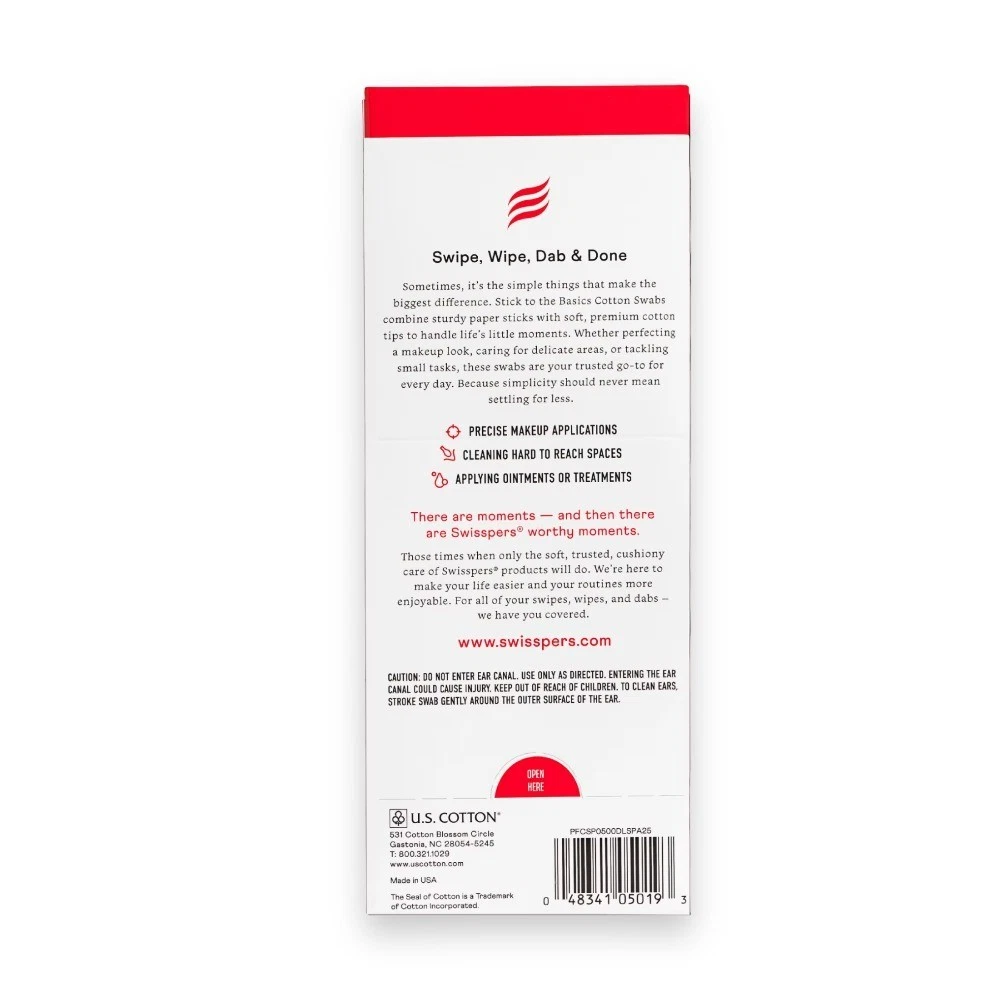 500ct Paper Stick Cotton Swabs Plastic Free Eco Friendly Packaging - thumbnail 3