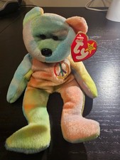 1996 Original Ty Beanie Baby Peace Bear Plush Stuffed W Tag