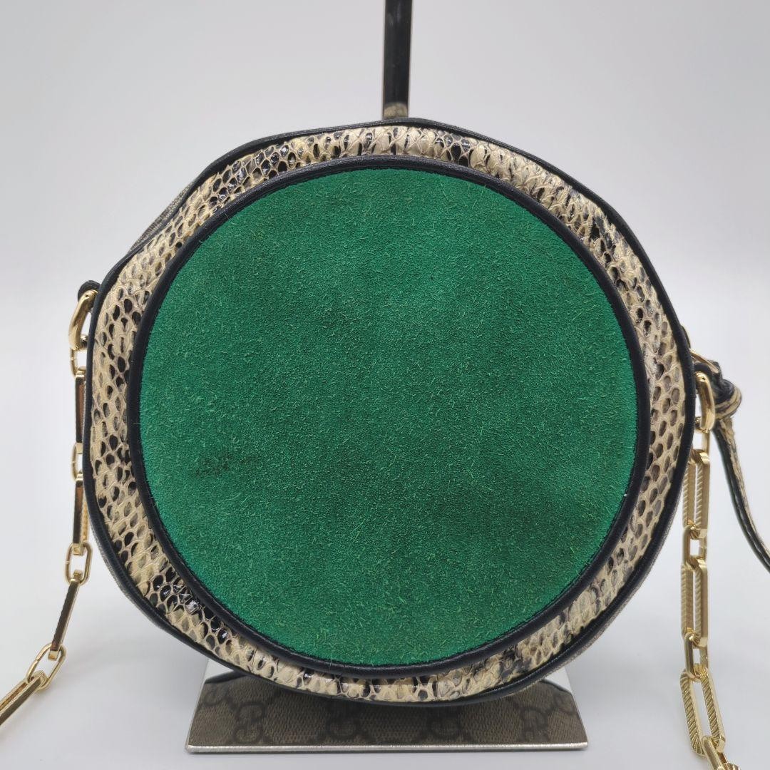 Gucci Wolf Python Shoulder Bag Chain Pearl Gold U… - image 3