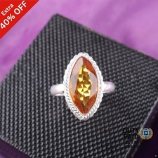 Valentines Deal November Birth Natural Citrine Band Ring Jewelry Sterling Silver