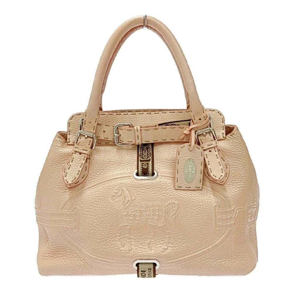 FENDI leather bag Selleria Villa Borghese pink 14a