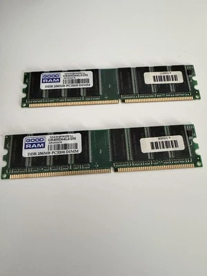 Goodram DDR 256MB PC3200 DIMM Ram Stick (GR400D64L3/256) x 2 - Image 1 of 2