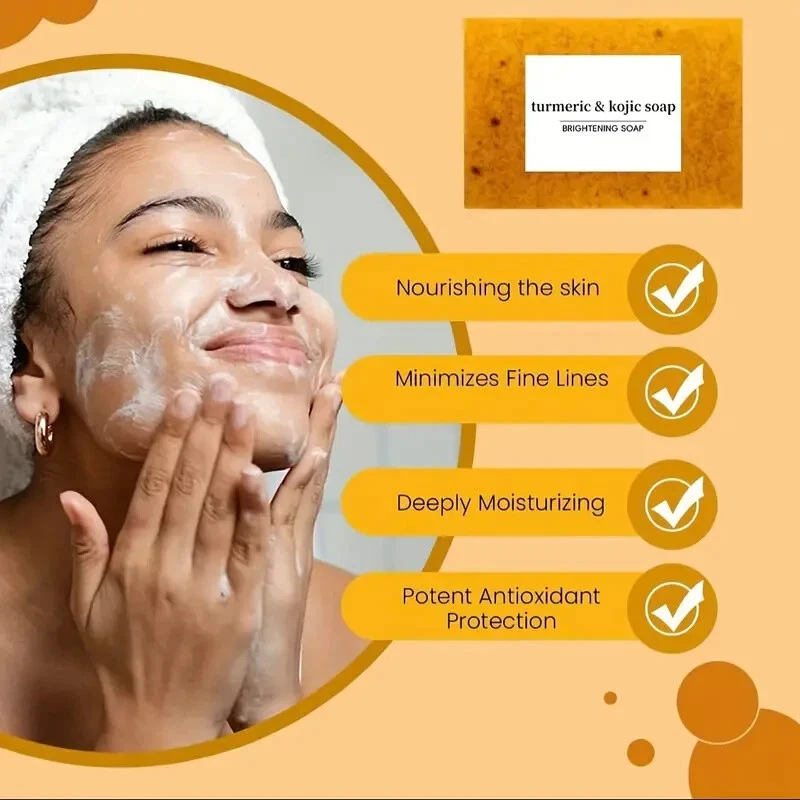 Tumeric  Lemon + Kojic Acid Soap Skin Whitening Dark Spot 3.53oz - Image 4 of 4