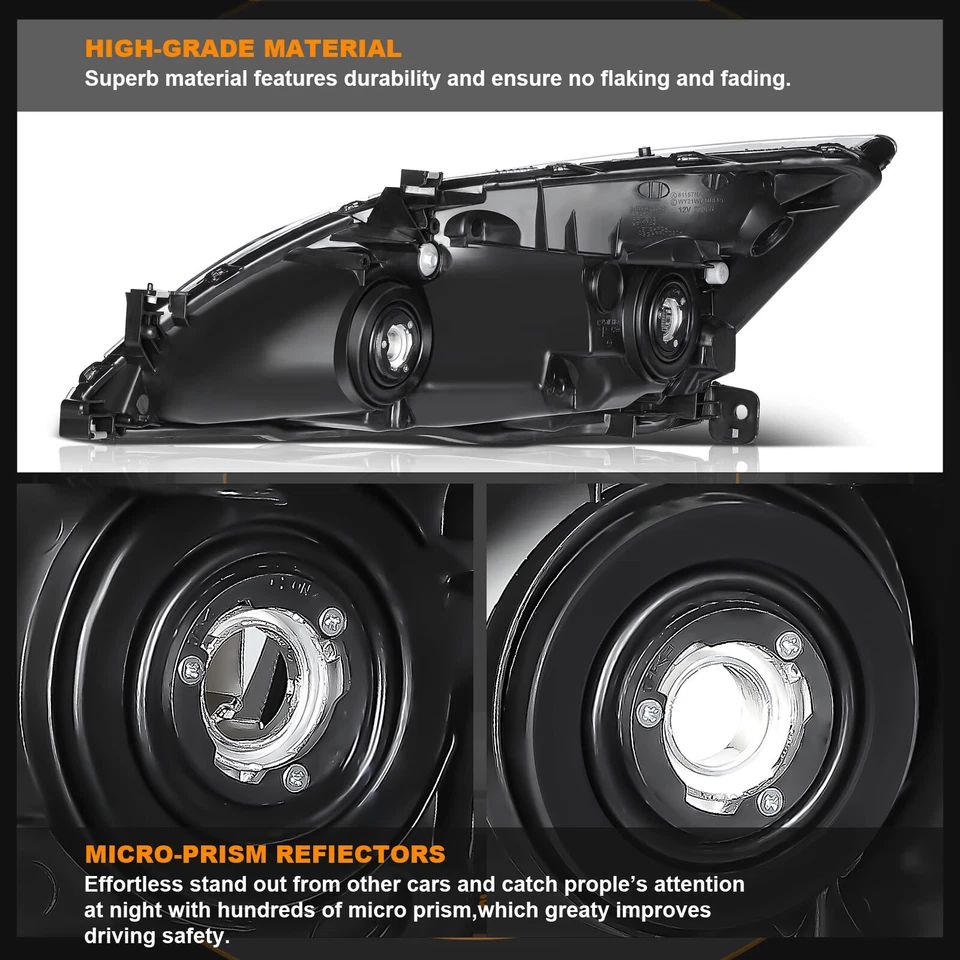 Conjunto de faros para Honda Accord 2003-2006 2007 lente transparente izquierda+derecha Foto 4 de 4