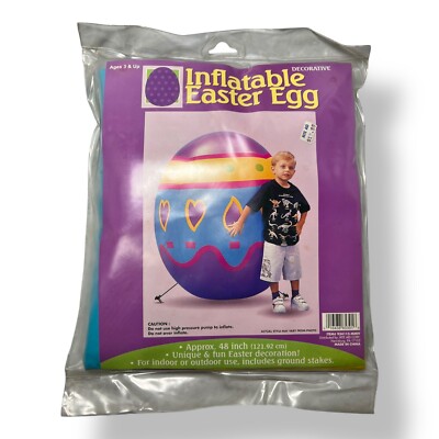 Vtg RITE AID Giant Inflatable EASTER EGG Beach Ball Style 48  TALL Decoration