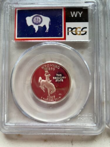 2007 S SILVER PROOF SET STATE QUARTERS PCGS PR69DCAM FLAG LABEL - Picture 2 of 21