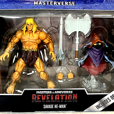 Masters of the Universe REVELATION SAVAGE HE-MAN Deluxe Figure Set