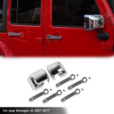 Chrome Reversing Mirror Door Handle Trim Cover For Jeep Wrangler Jk 2007-2017