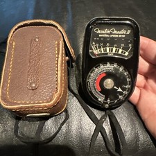 VINTAGE WESTON MASTER II UNIVERSAL EXPOSURE METER MODEL 735 in LEATHER CASE