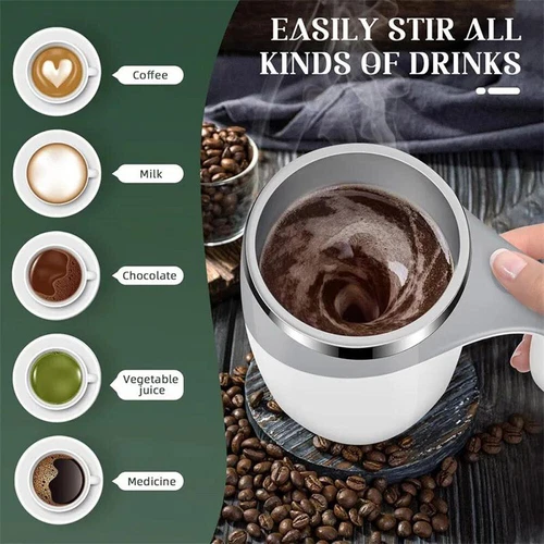 Automatic Self Mixing Magnetic Coffee Cup Stainless Steel Milk Self Stirring Mug - Picture 3 of 20