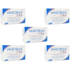 5 Pack Vanicream Z Bar Medicated Cleansing Bar For Sensitive Skin 3.53Oz Each