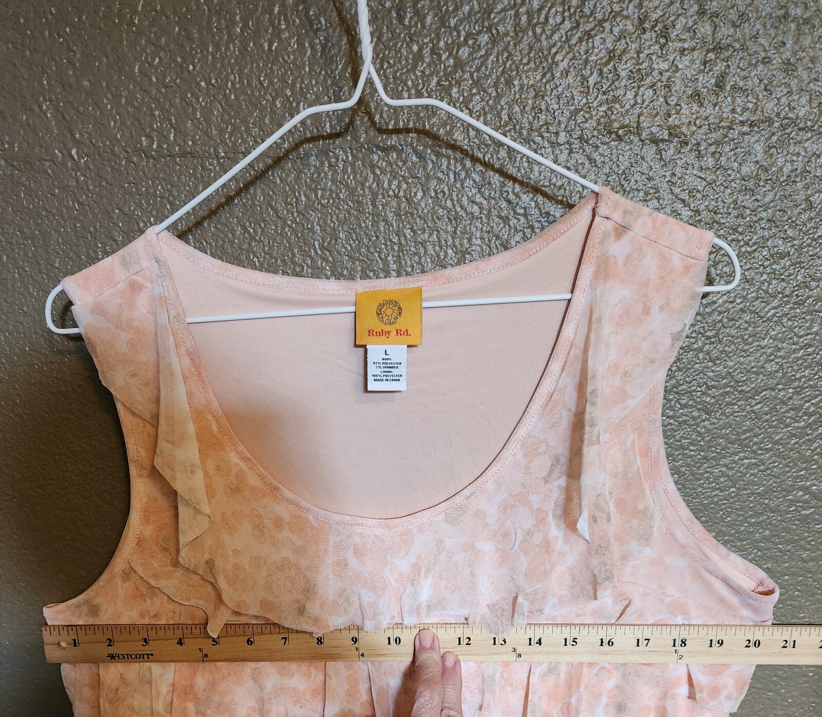 Ruby Red Peach/tan Sleevless Layered Top Womens L… - image 3