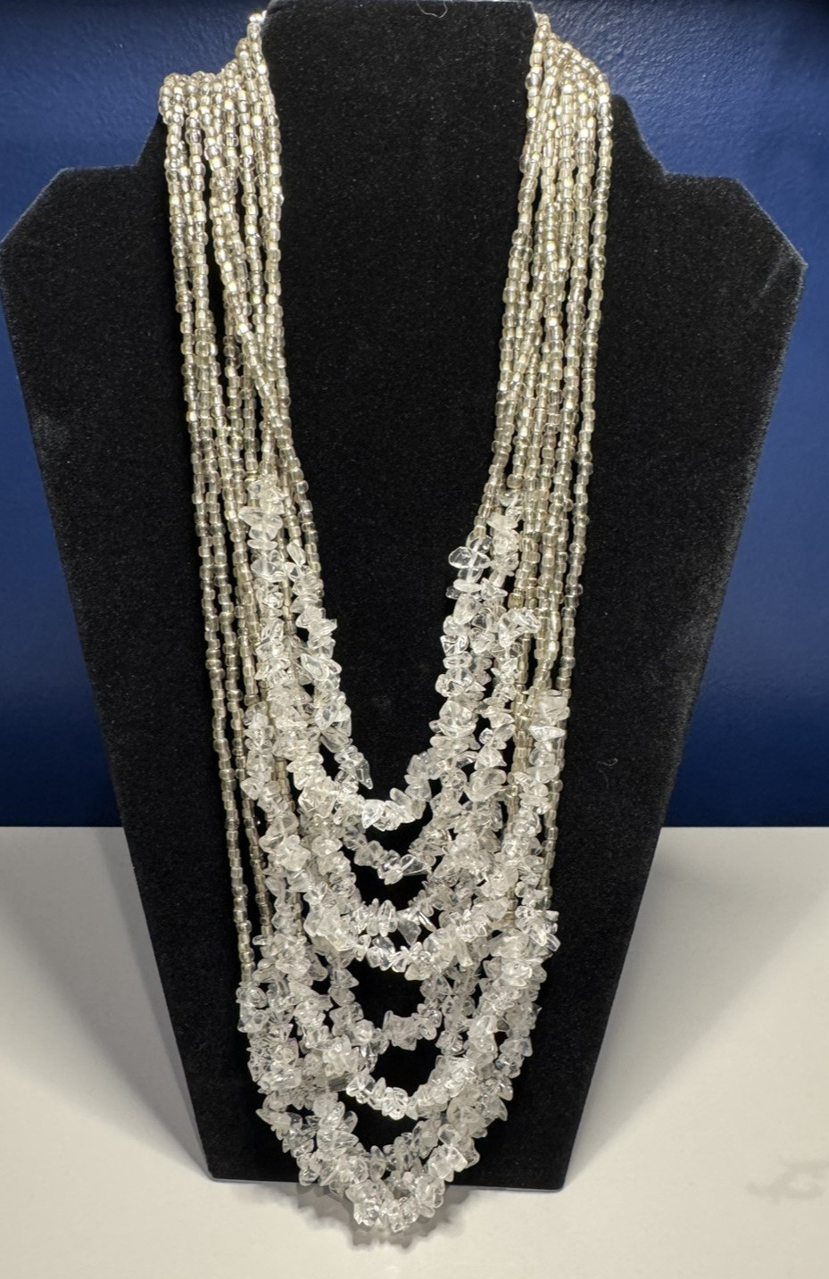 Chico’s Statement Adjustable Necklace 9 Graduated… - image 1